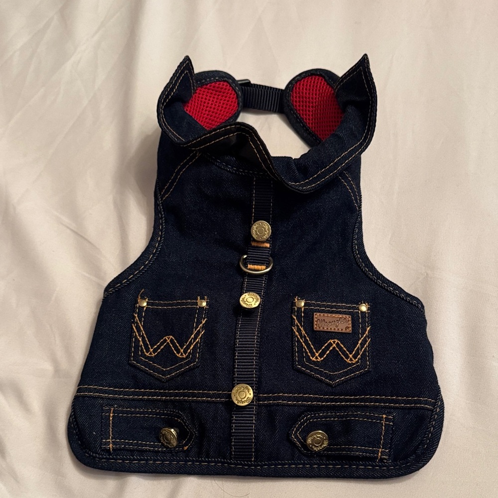 Wrangler Denim Vest Dog Harness, Small:12.5 to 21-in Chest